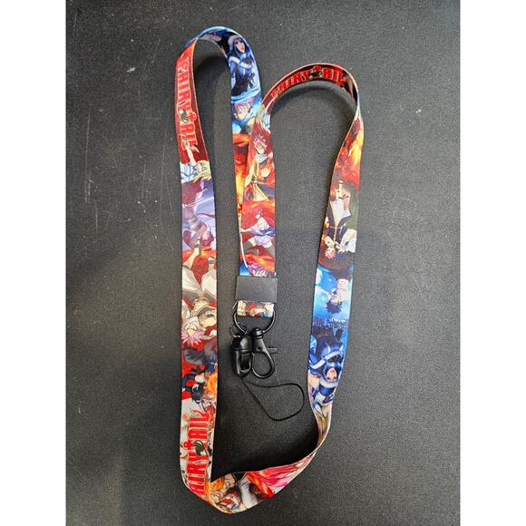 Best Japan Anime Fairy Tail Manga Cell Phone Holder Red Lanyard With Badge Clip - Picture 5 of 6